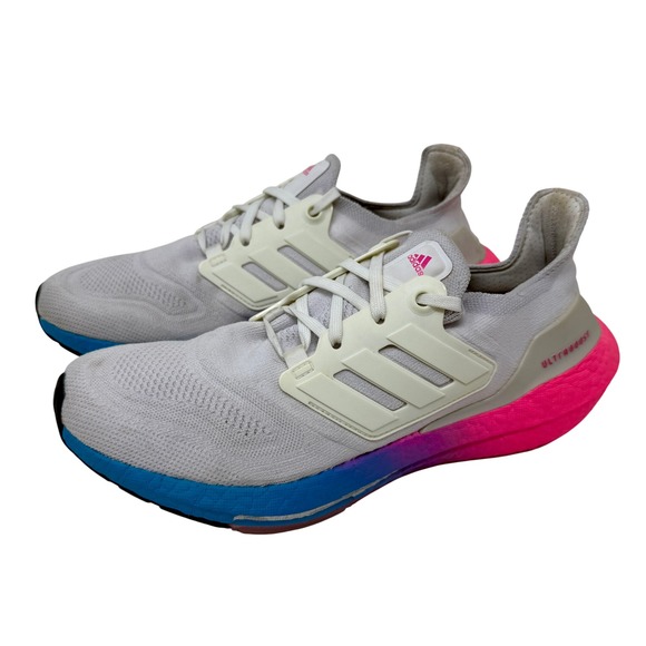 Adidas Ultraboost 22 Running Shoes White Blue Pink GV8830 Women's Size 9 - Picture 10 of 15
